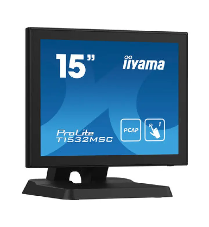 شاشة IIYAMA ProLite T1532MSC-B5X مقاس 15 بوصة، 10 نقاط لمس سعوية