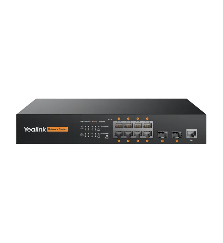 Yealink RCH80 L2+ Managed AV Switch, 8 PoE+ Ports, 130 W (RCH80)