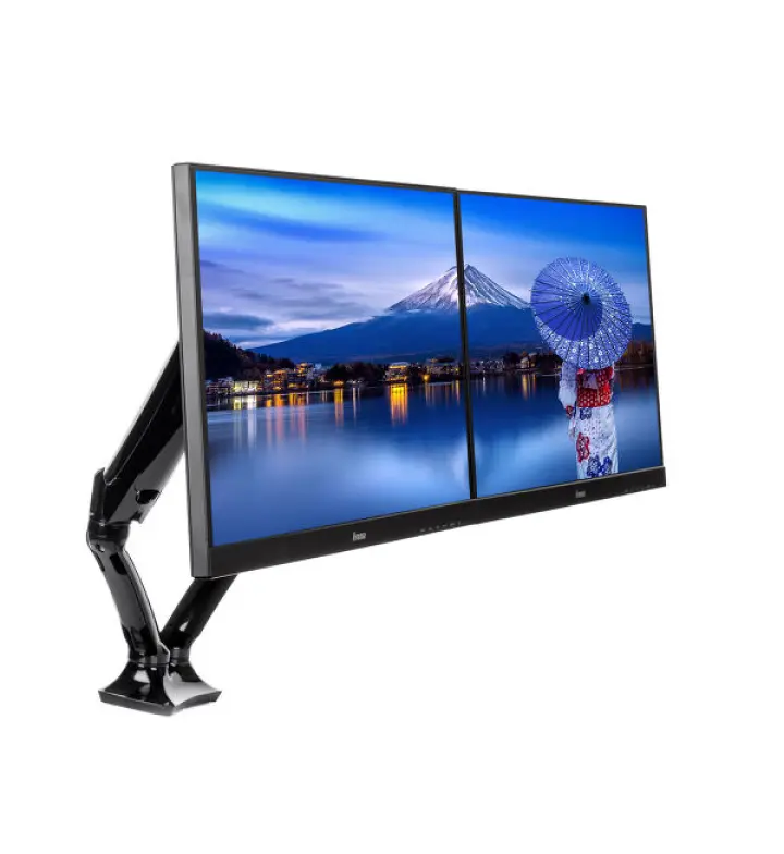 iiyama DS3002C-B1 حامل مكتب ثنائي الذراع نوابض غاز، VESA 75–100ملم (DS3002C-B1)