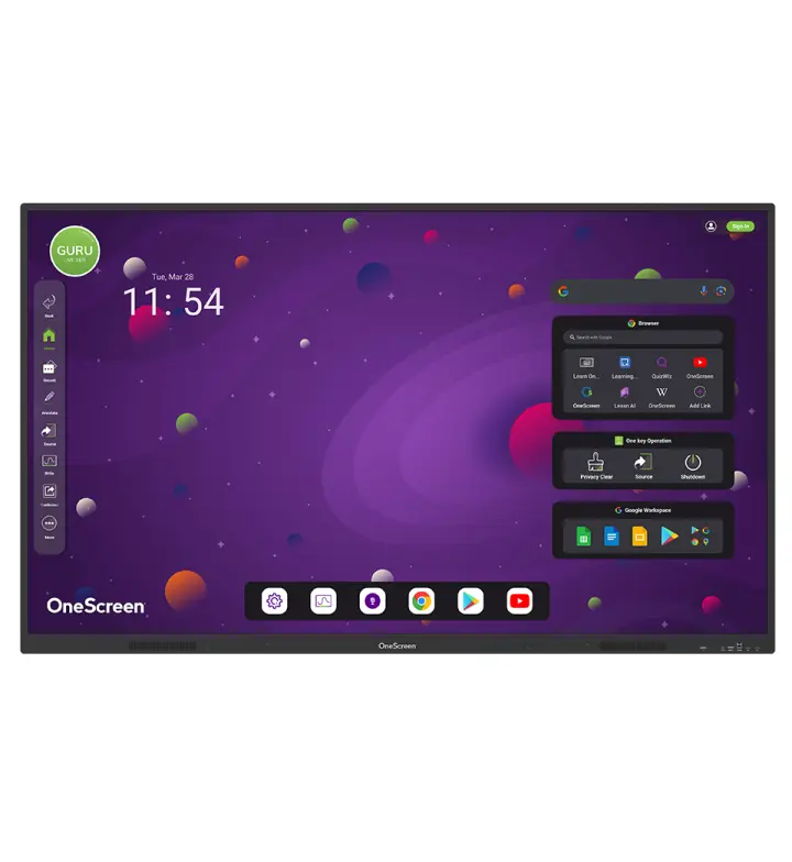 OneScreen Core 65" 4K Interactive Display, Android 14, 40pt (65-TSCRN-CORE)