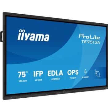 IIYAMA ProLite TE7515A-B1AG 75" 4K UHD Interactive Display, Google EDLA (TE7515A-B1AG)