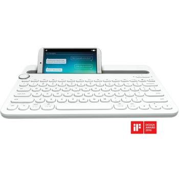Logitech K480 Compact Bluetooth Keyboard White with Cradle (K480-White)
