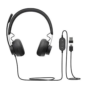 Logitech Zone Wired Headset with Noise-Canceling Mic (981-000876)